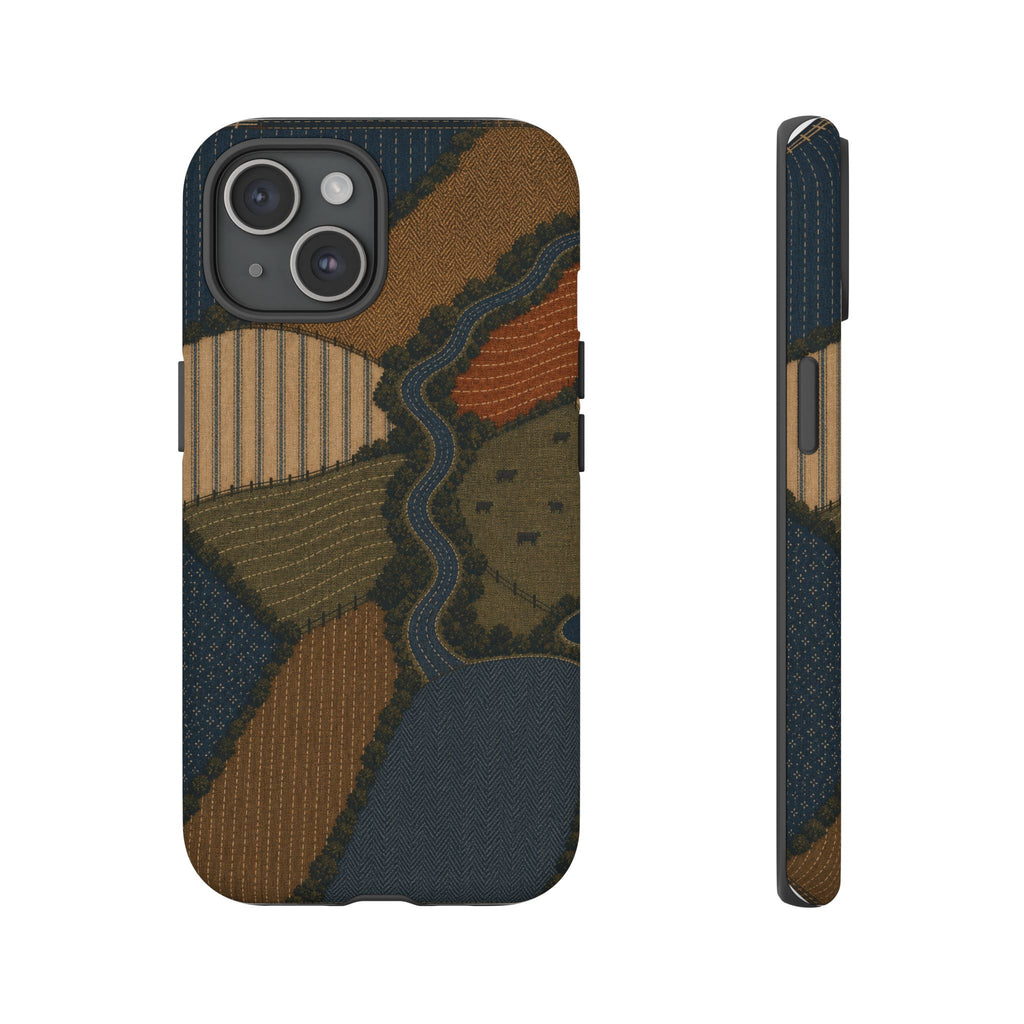 iPhone Case – Harvest From Above Patchwork | Tough Dual-Layer Case, iPhone 11–17