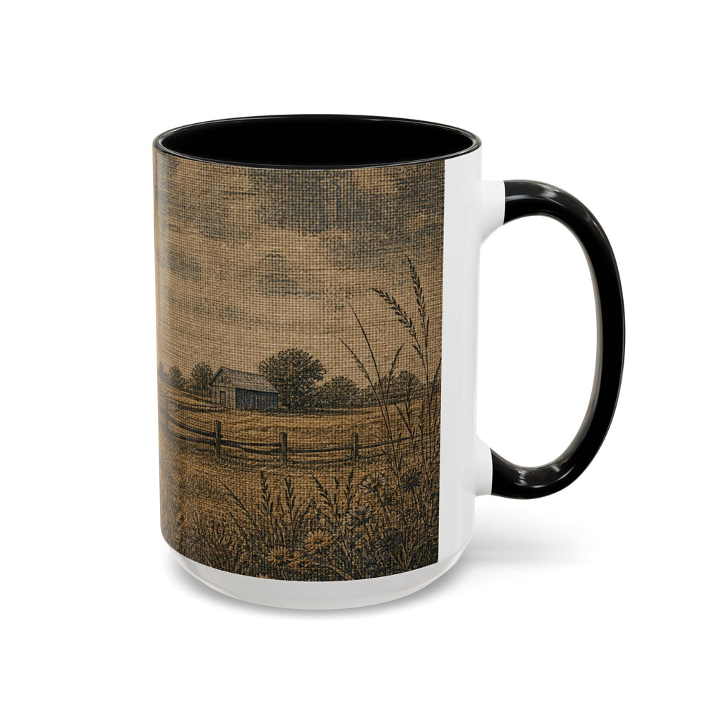 Farmhouse Coffee Mug – Linen Field & Barn | Ceramic Accent Mug, 11oz or 15oz