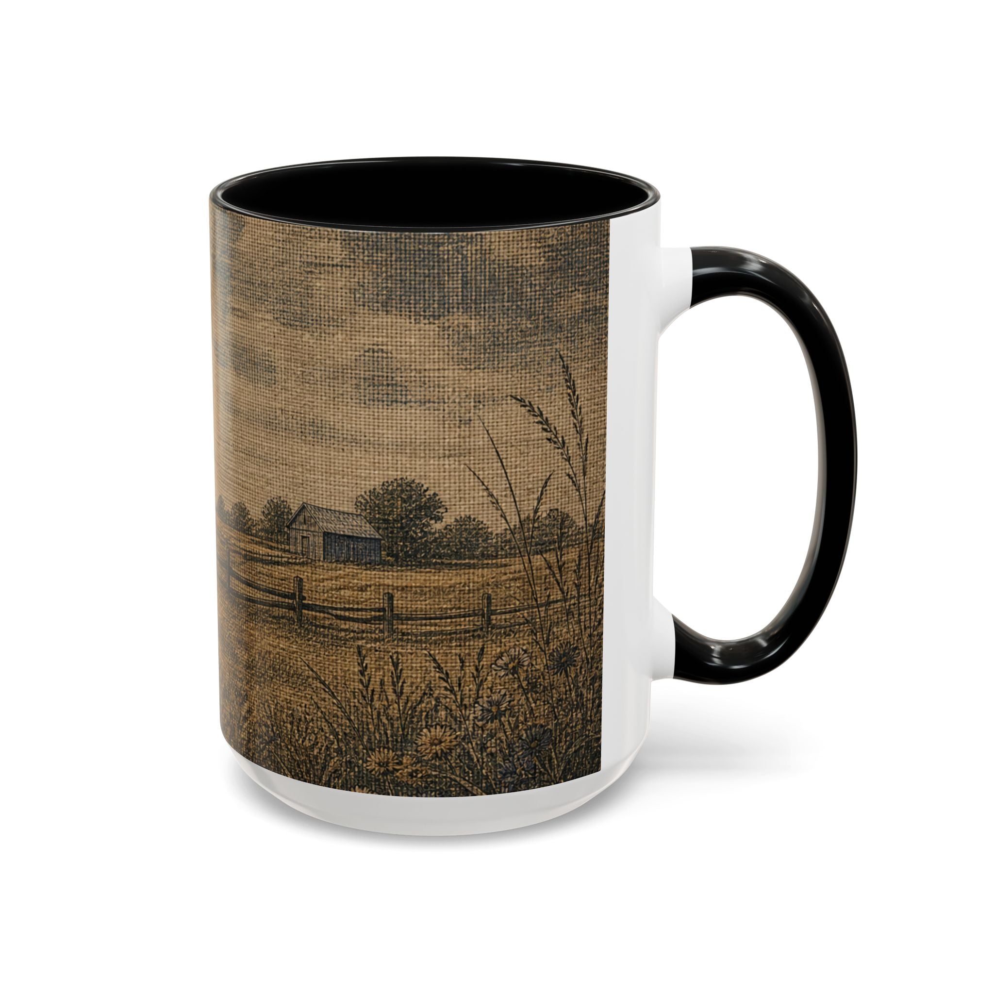Farmhouse Coffee Mug – Linen Field & Barn | Ceramic Accent Mug, 11oz or 15oz