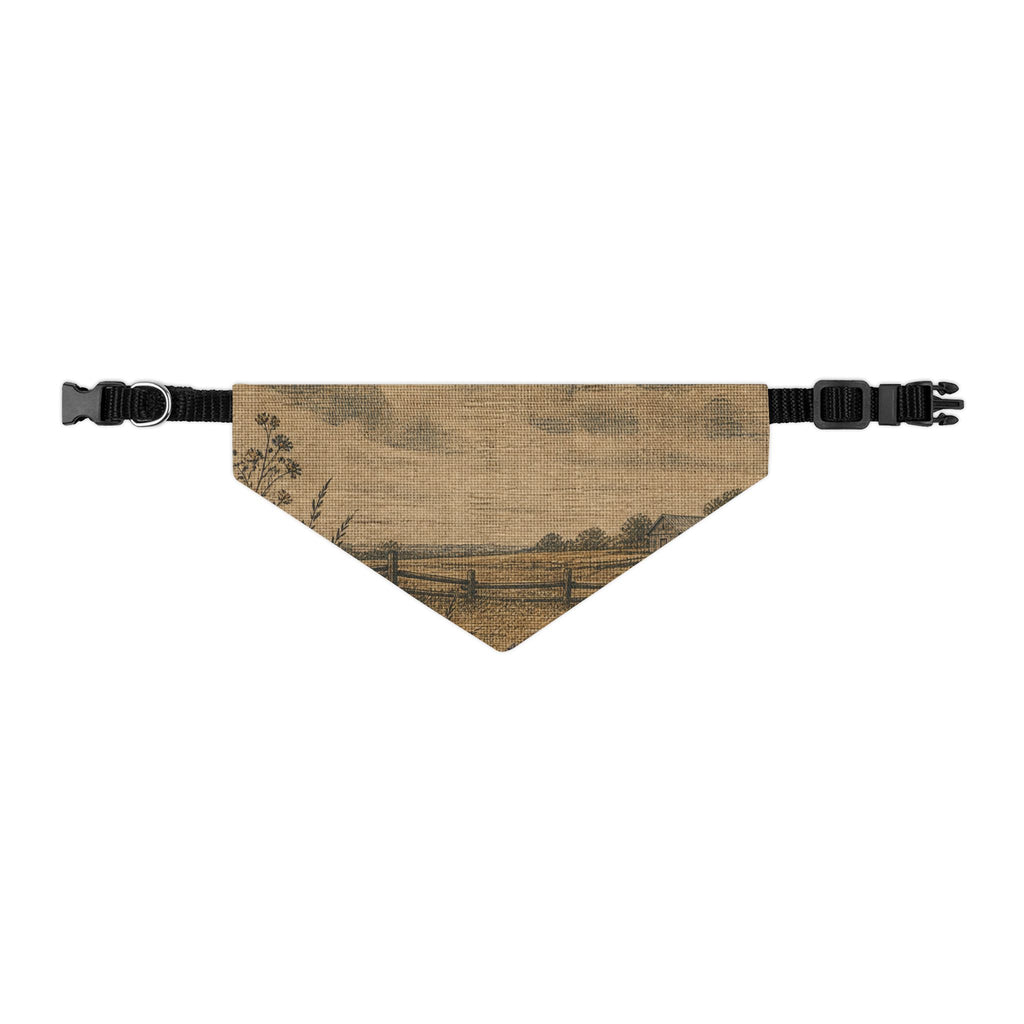 Dog Bandana Collar – Linen Field & Barn | Machine-Washable, S–XL