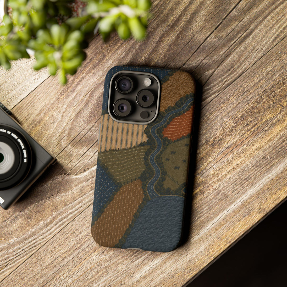 iPhone Case – Harvest From Above Patchwork | Tough Dual-Layer Case, iPhone 11–17