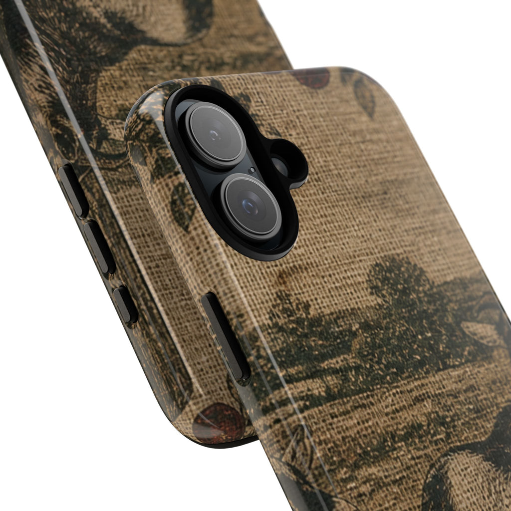 Goat iPhone Case – Pygmy Goats - Grain-Sack Orchard Gate | Tough Dual-Layer Case, iPhone 11–17