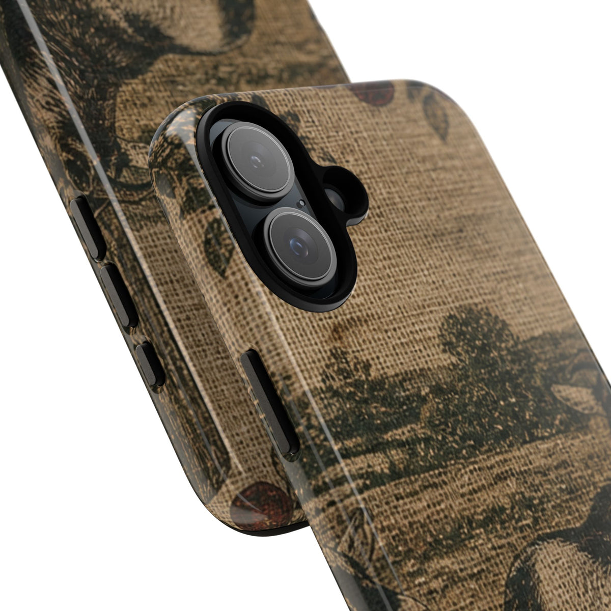 Goat iPhone Case – Pygmy Goats - Grain-Sack Orchard Gate | Tough Dual-Layer Case, iPhone 11–17
