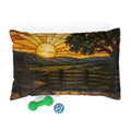 Washable Dog Bed – Stained Glass Porch Sunrise | Soft Fleece Pet Bed, 3 Sizes