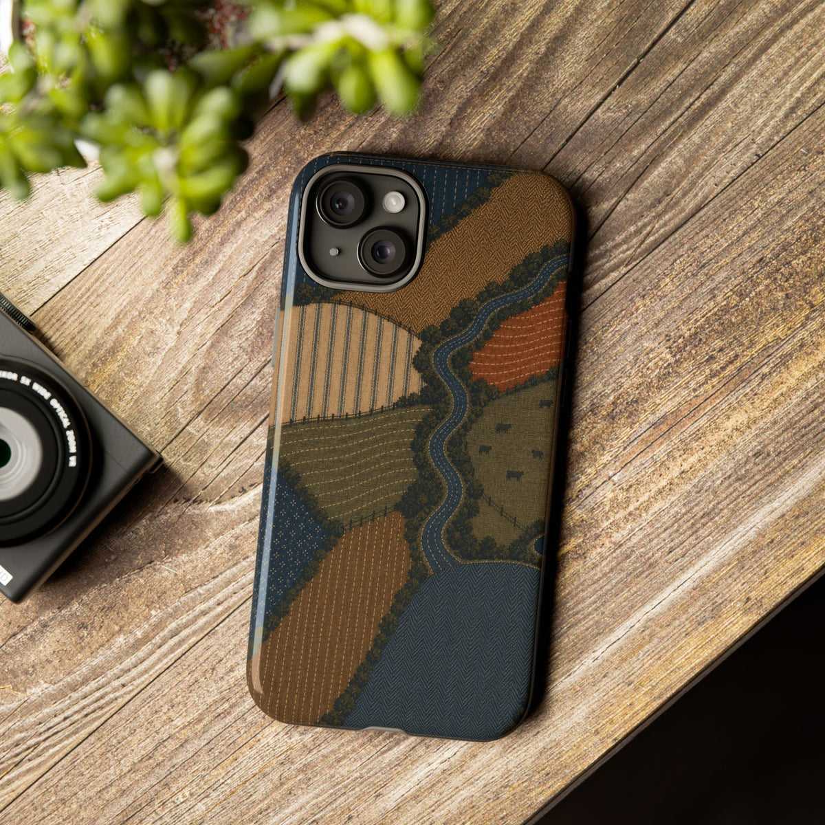 iPhone Case – Harvest From Above Patchwork | Tough Dual-Layer Case, iPhone 11–17