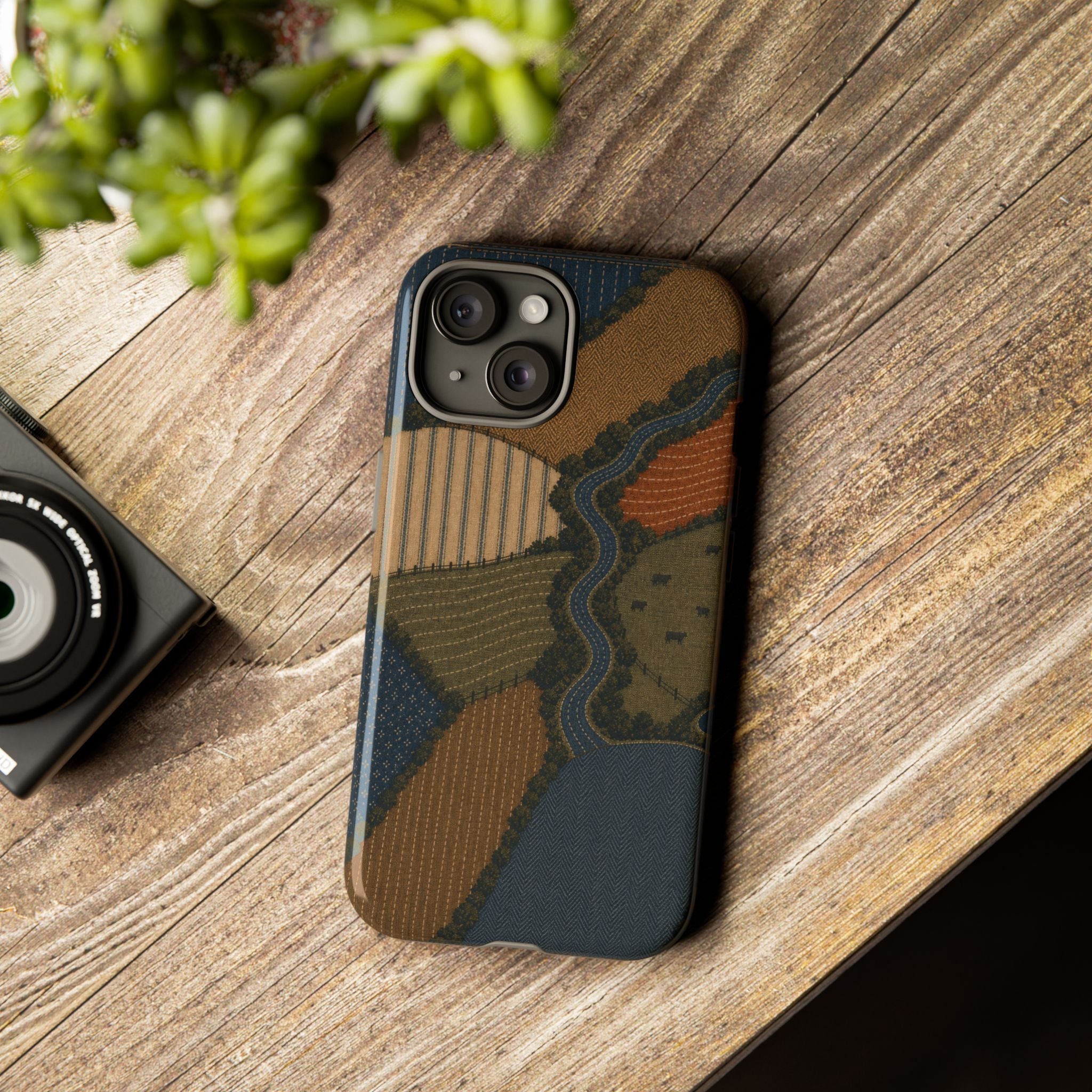 iPhone Case – Harvest From Above Patchwork | Tough Dual-Layer Case, iPhone 11–17