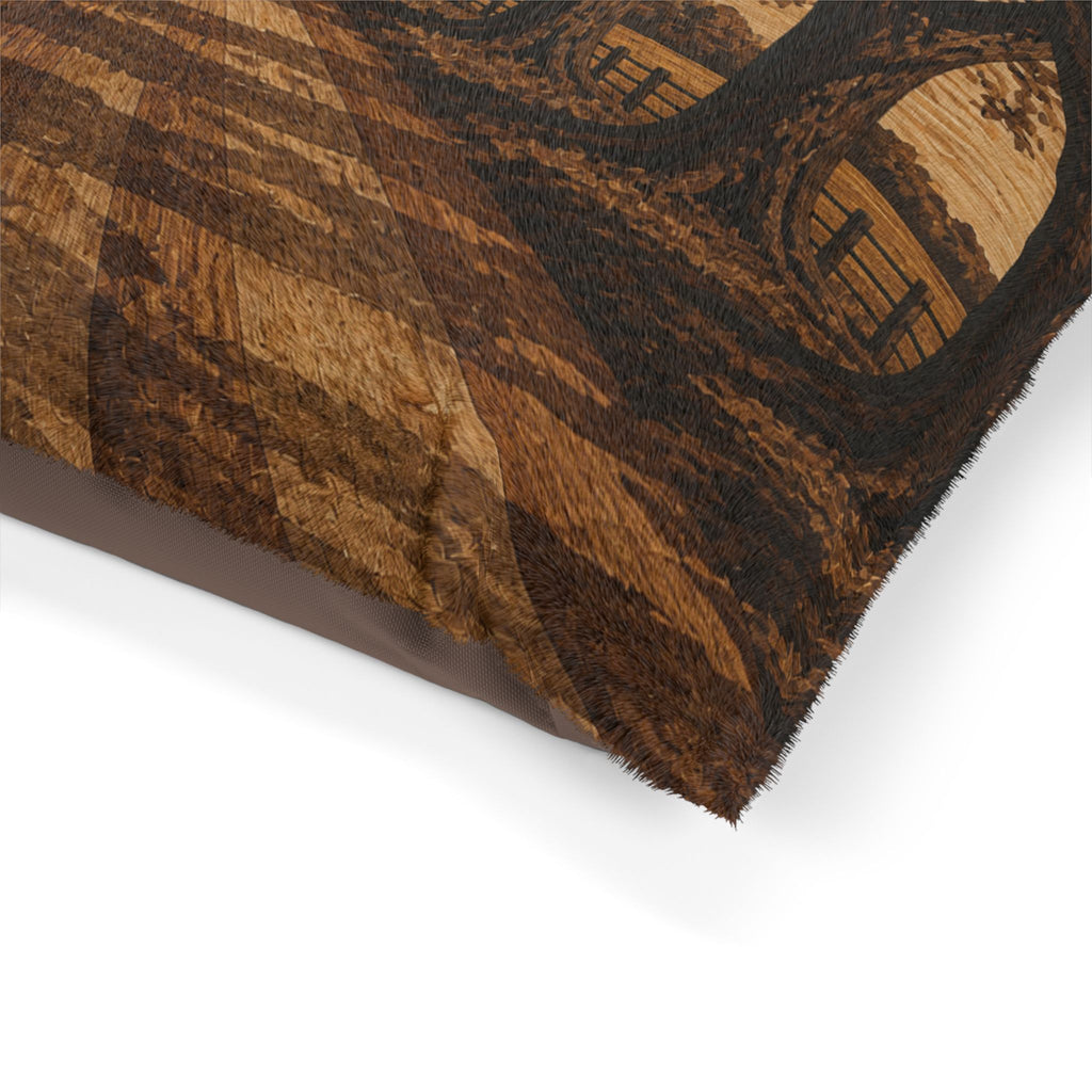 Washable Dog Bed – Marquetry Live-Oak Lane | Soft Fleece Pet Bed, 3 Sizes