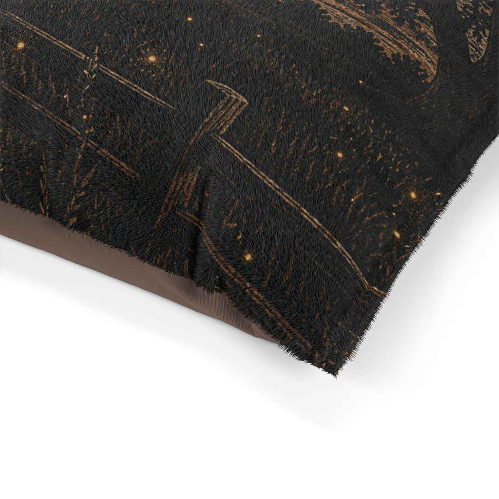Firefly Washable Dog Bed – Night Linocut Fireflies | Soft Fleece Pet Bed, 3 Sizes