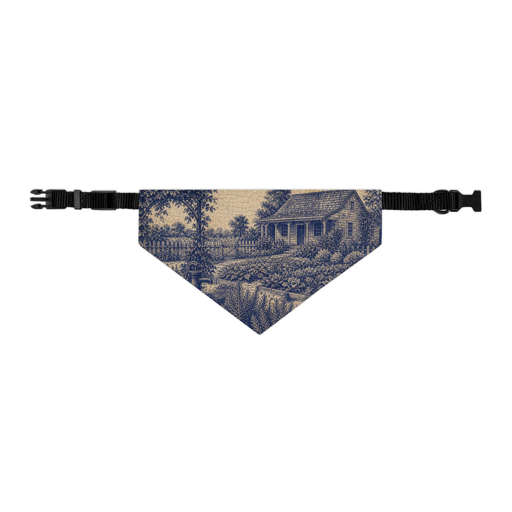 Dog Bandana Collar – Transferware Kitchen Garden | Machine-Washable, S–XL
