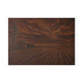 Windmill Glass Cutting Board – Embossed Leather Windmill | Tempered Glass Charcuterie & Serving Board