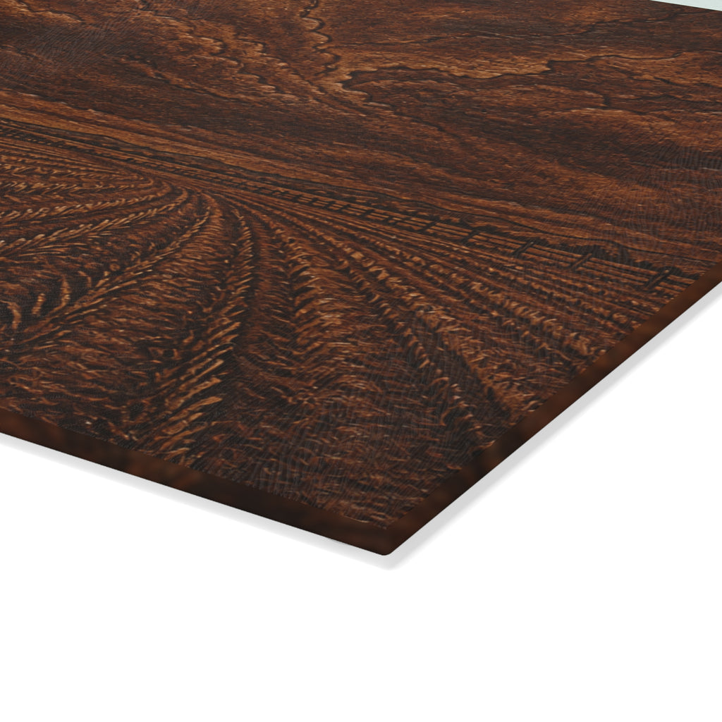 Windmill Glass Cutting Board – Embossed Leather Windmill | Tempered Glass Charcuterie & Serving Board
