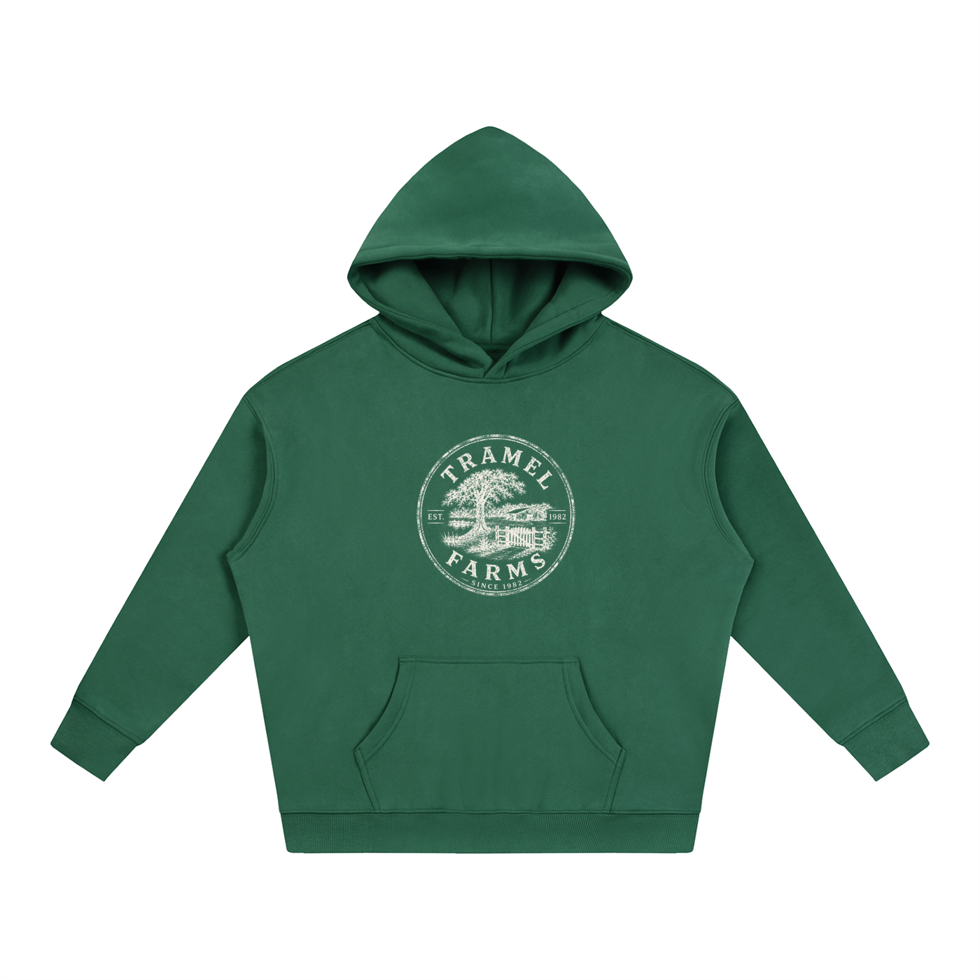 Tramel Farms Badge Hoodie — Oversized Fleece