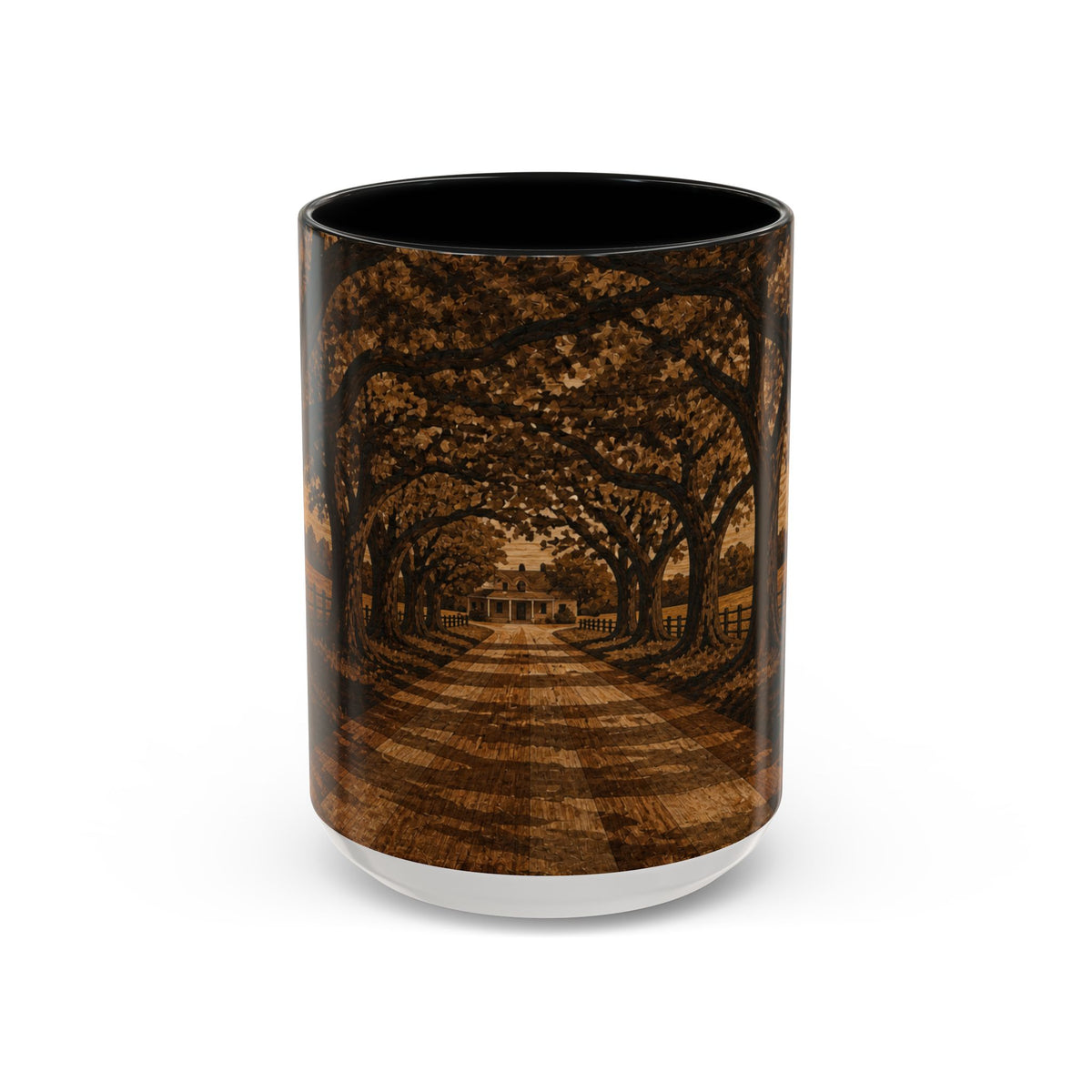 Farmhouse Coffee Mug – Marquetry Live-Oak Lane | Ceramic Accent Mug, 11oz or 15oz