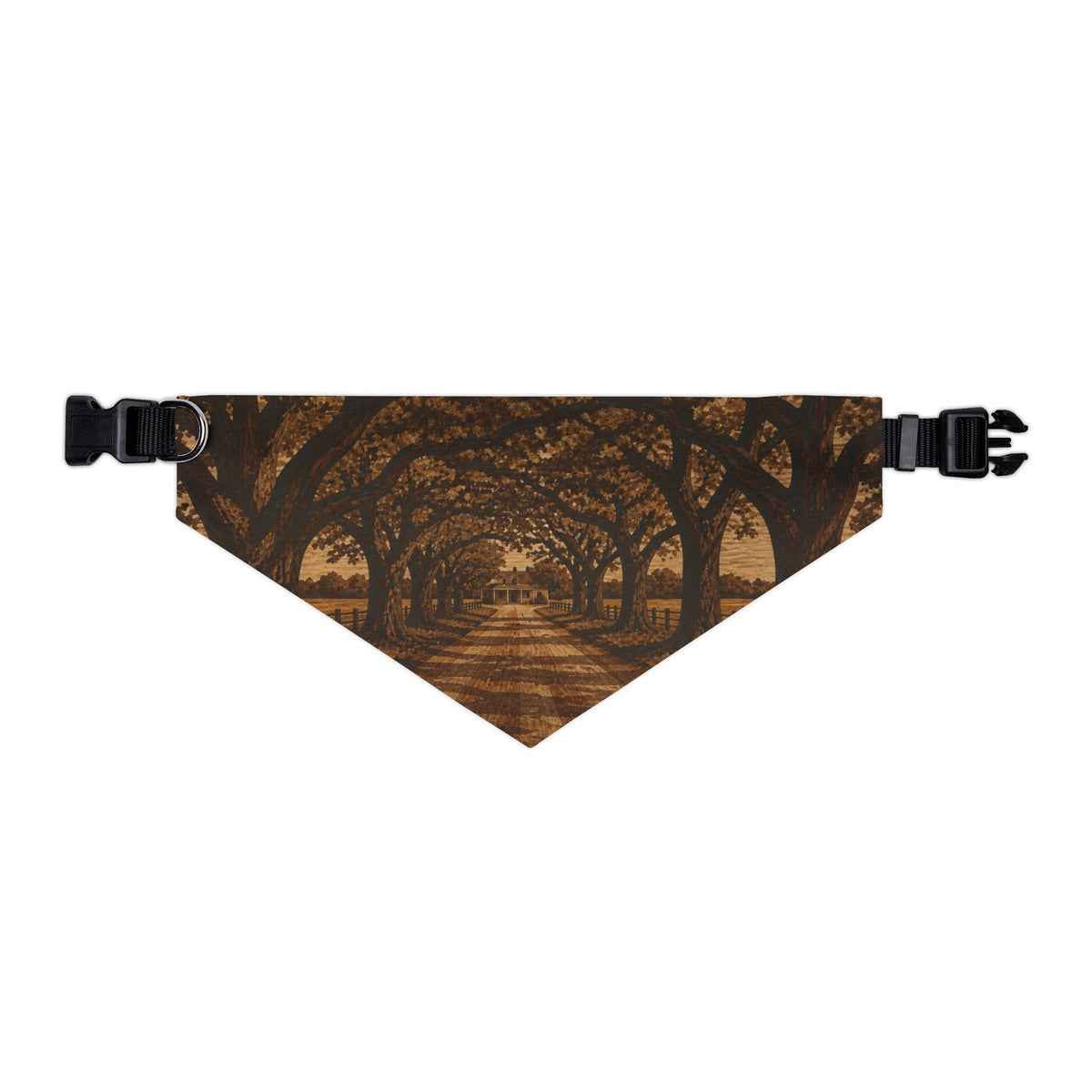 Dog Bandana Collar – Marquetry Live-Oak Lane | Machine-Washable, S–XL