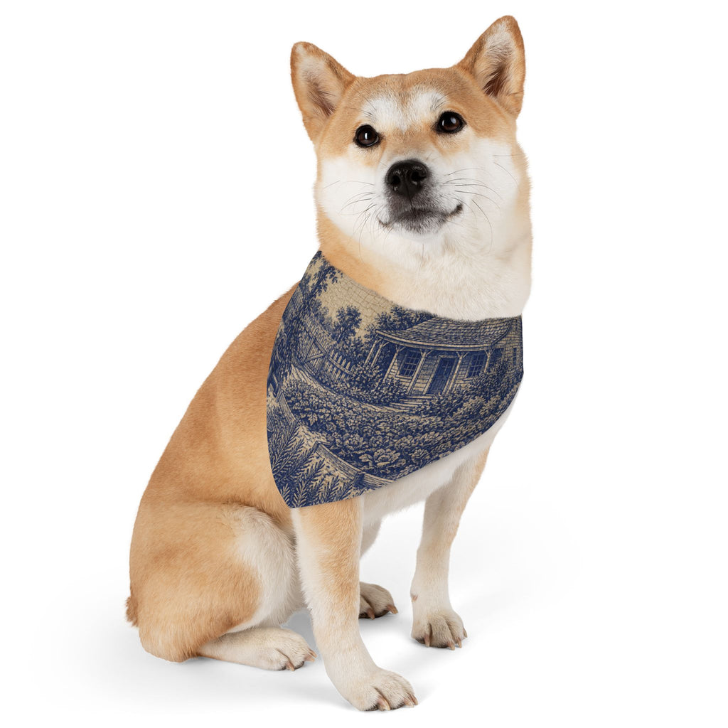 Dog Bandana Collar – Transferware Kitchen Garden | Machine-Washable, S–XL