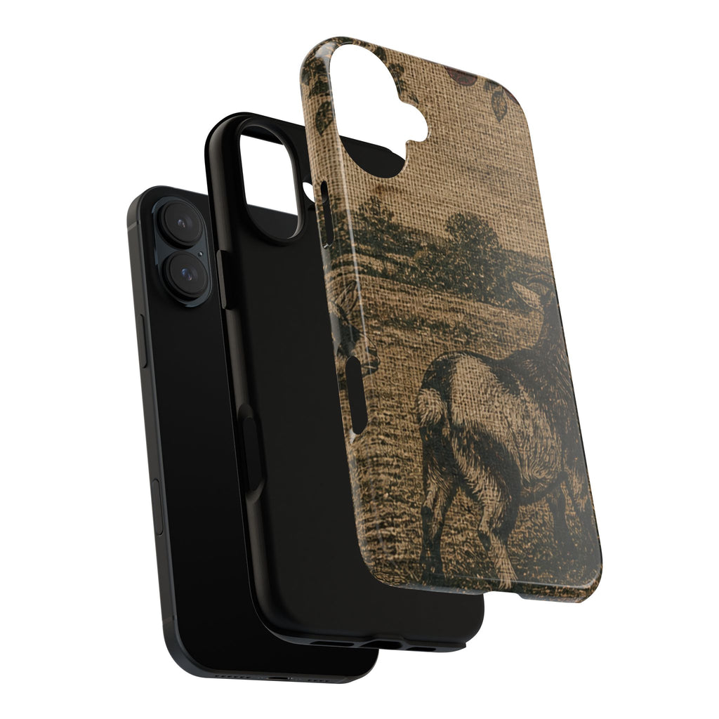 Goat iPhone Case – Pygmy Goats - Grain-Sack Orchard Gate | Tough Dual-Layer Case, iPhone 11–17