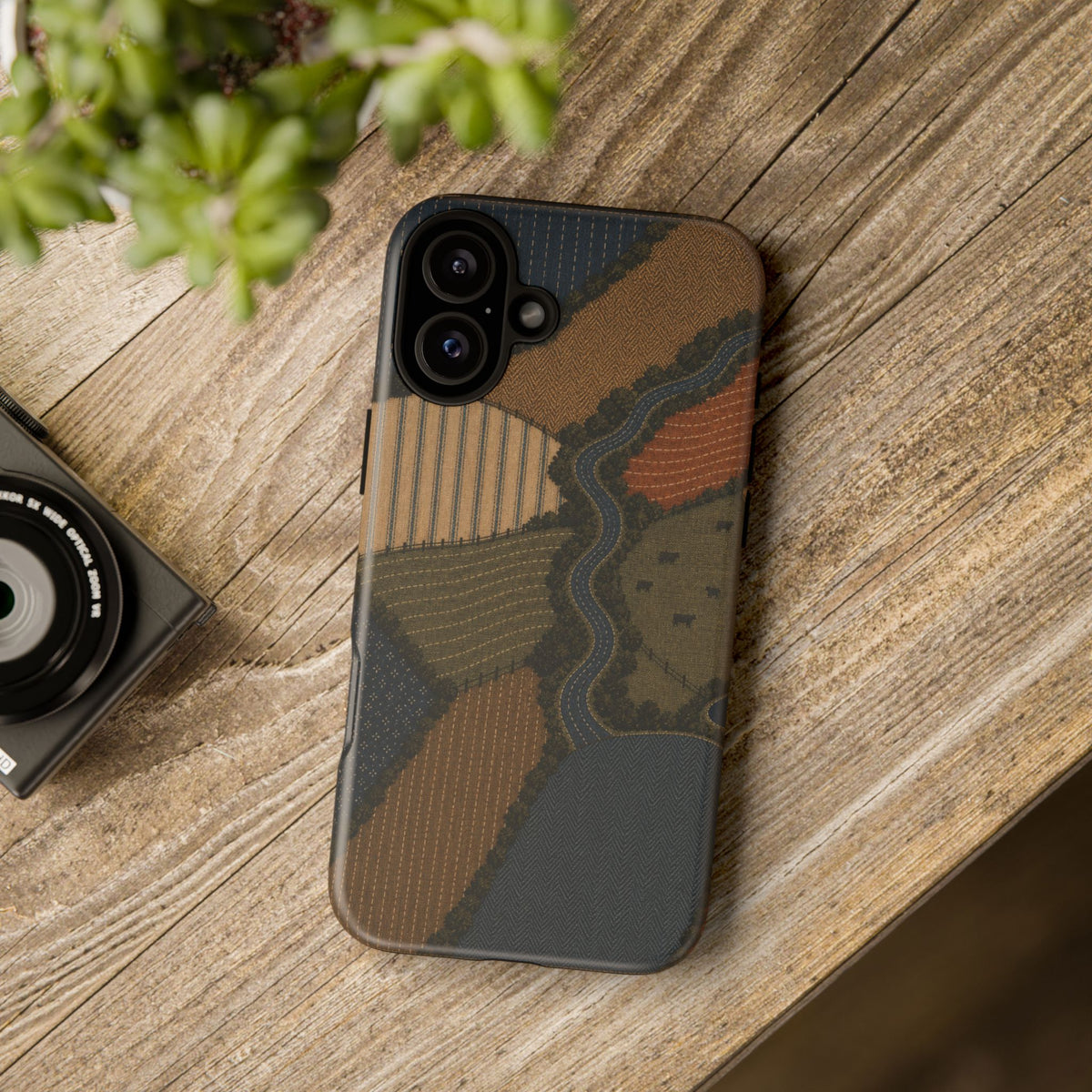 iPhone Case – Harvest From Above Patchwork | Tough Dual-Layer Case, iPhone 11–17