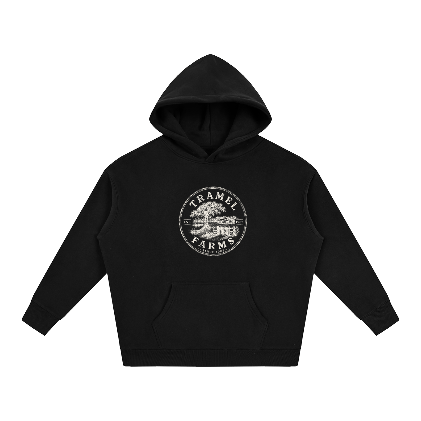 Tramel Farms Badge Hoodie — Oversized Fleece