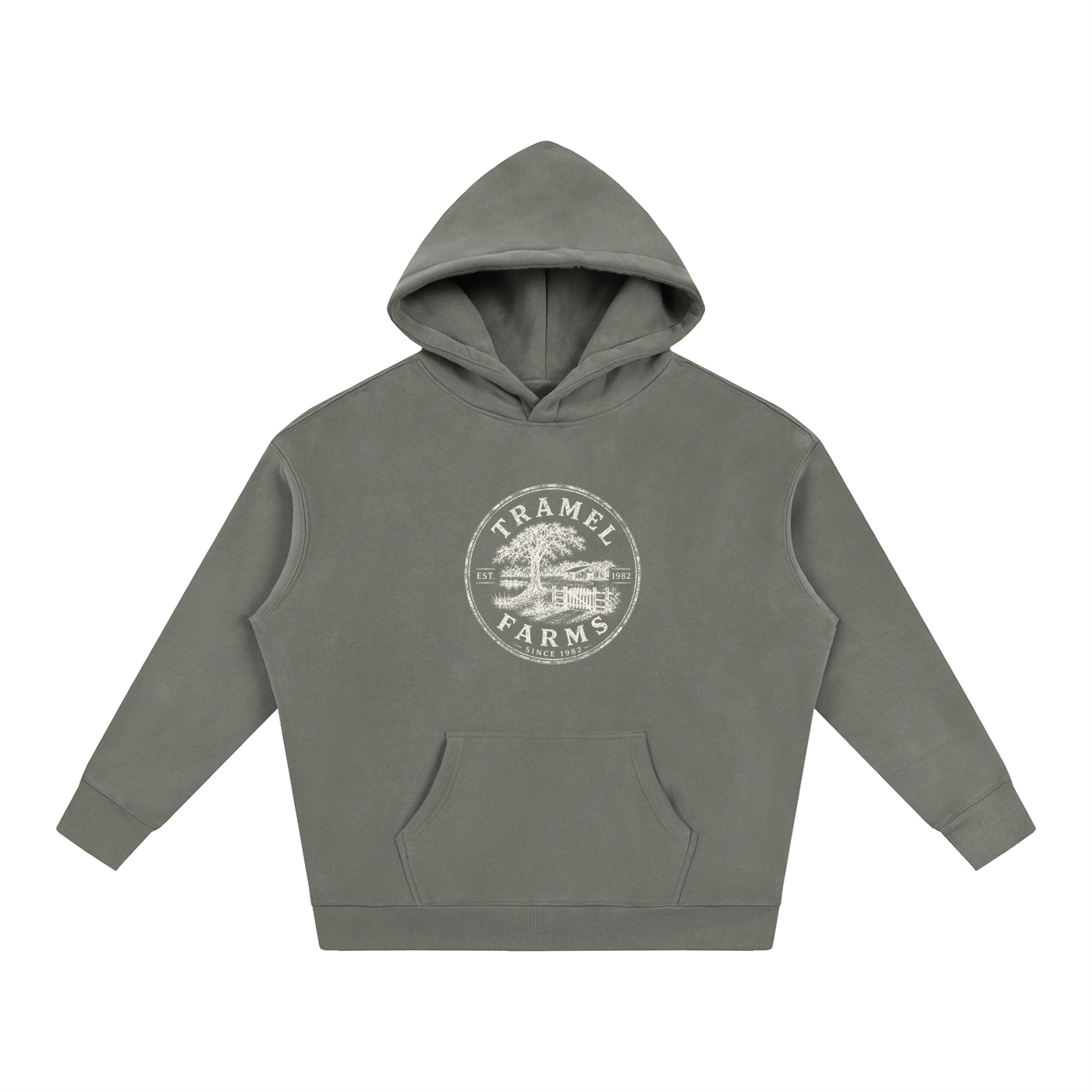 Tramel Farms Badge Hoodie — Oversized Fleece