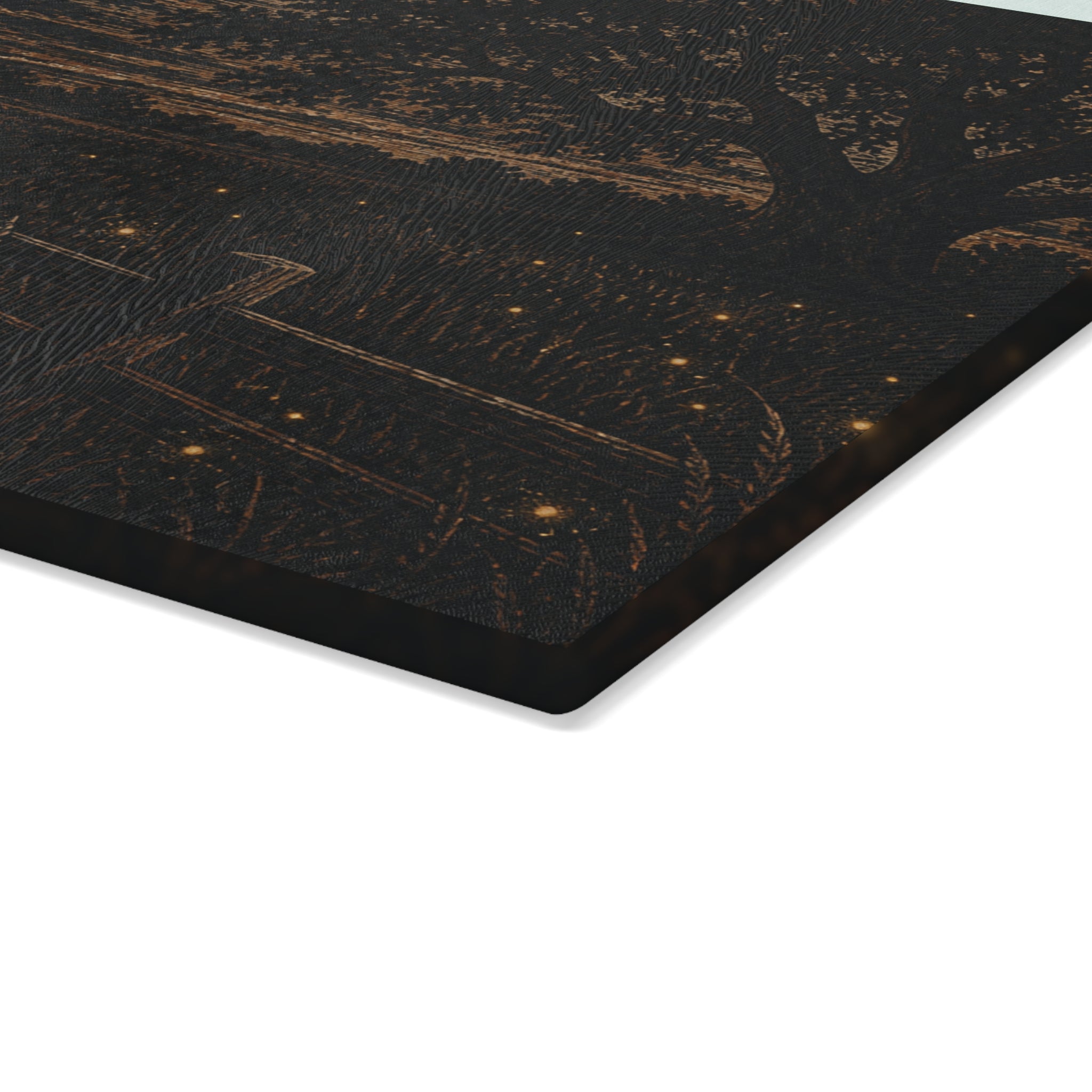 Firefly Glass Cutting Board – Night Linocut Fireflies | Tempered Glass Charcuterie & Serving Board