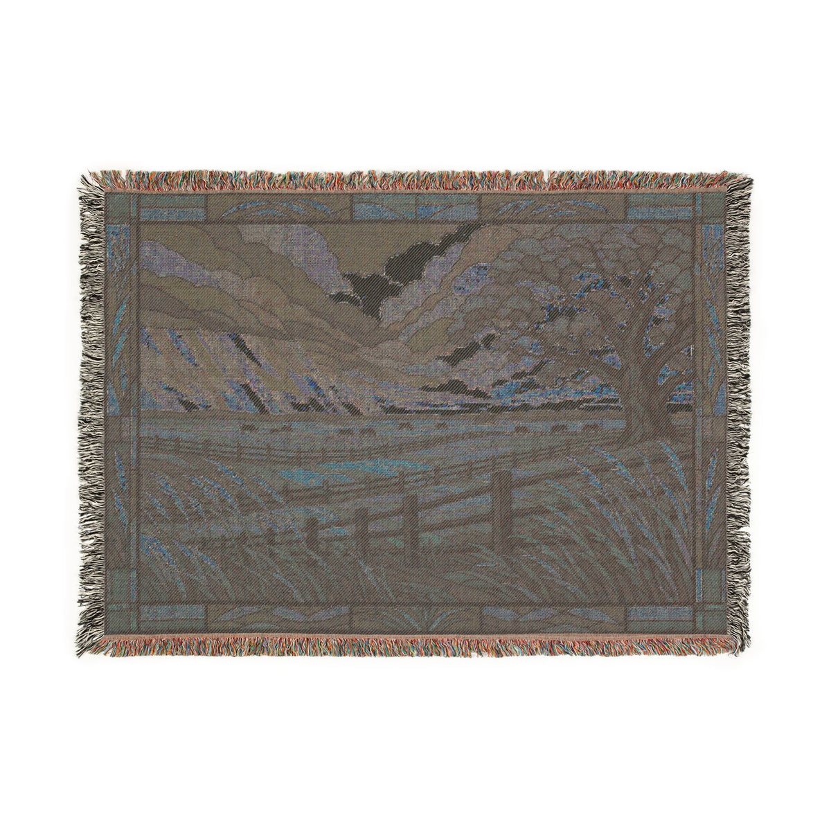 Woven Blanket – Pasture Before the Storm | Cotton Wall Tapestry Throw, 52x37