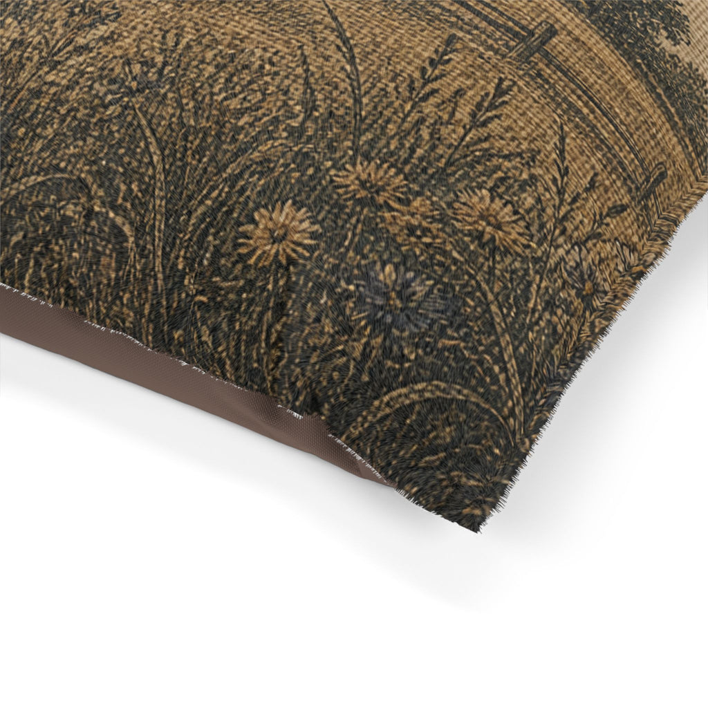 Washable Dog Bed – Linen Field & Barn | Soft Fleece Pet Bed, 3 Sizes