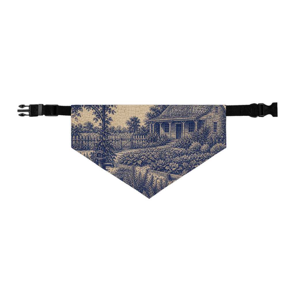 Dog Bandana Collar – Transferware Kitchen Garden | Machine-Washable, S–XL