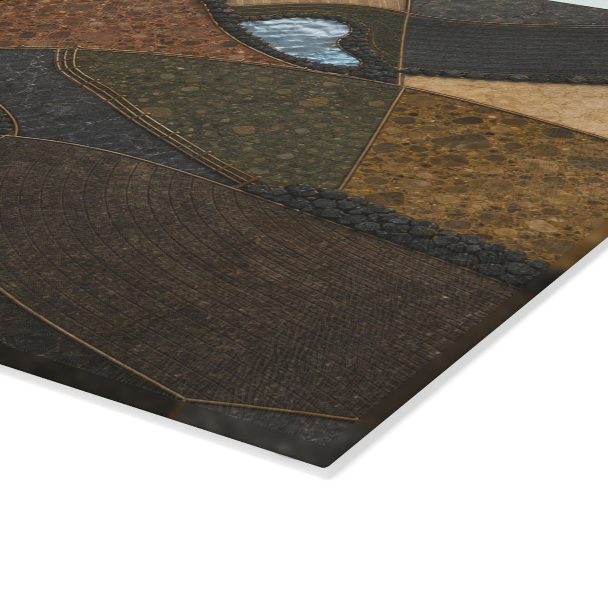 Glass Cutting Board – Field Mosaic | Tempered Glass Charcuterie & Serving Board