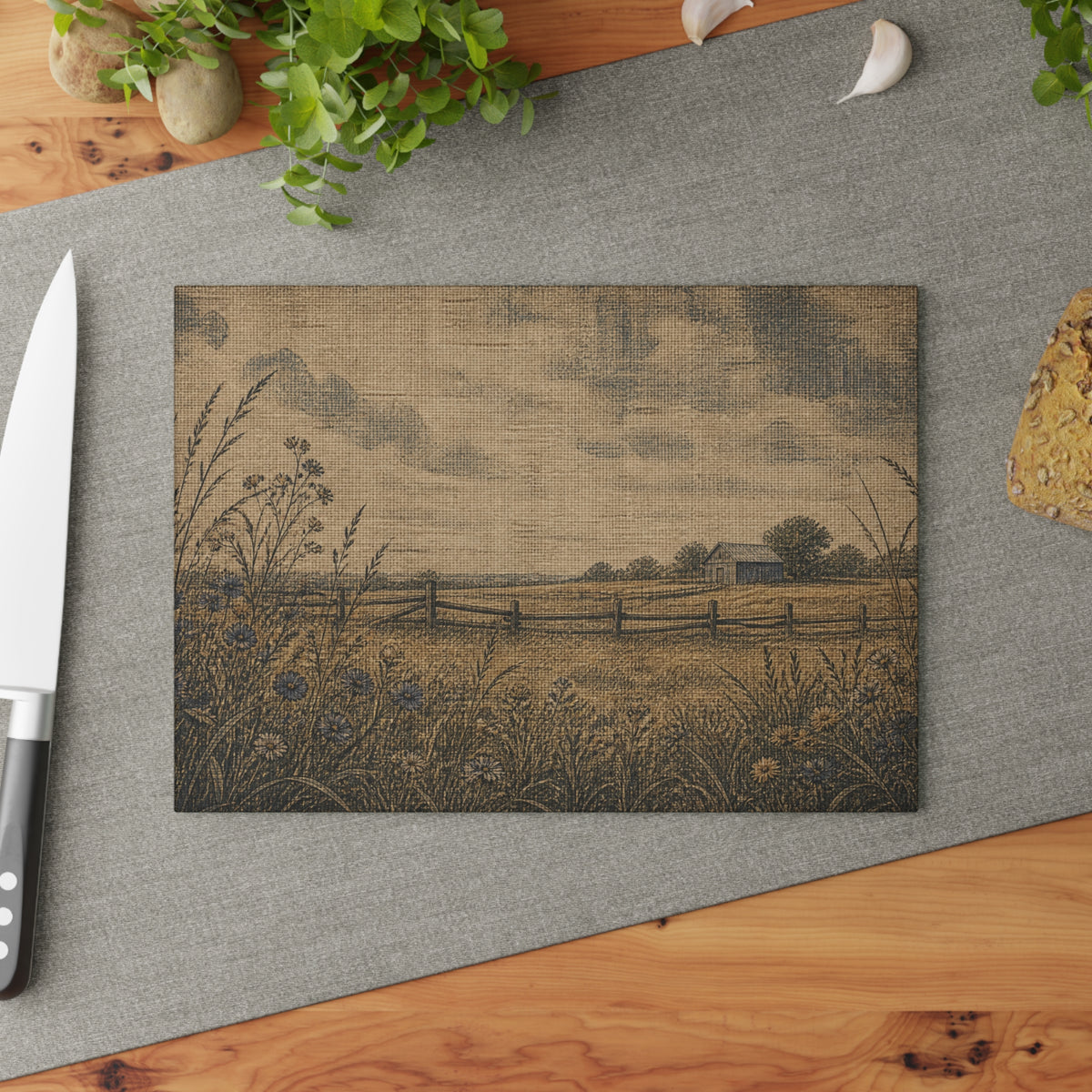 Glass Cutting Board – Linen Field & Barn | Tempered Glass Charcuterie & Serving Board