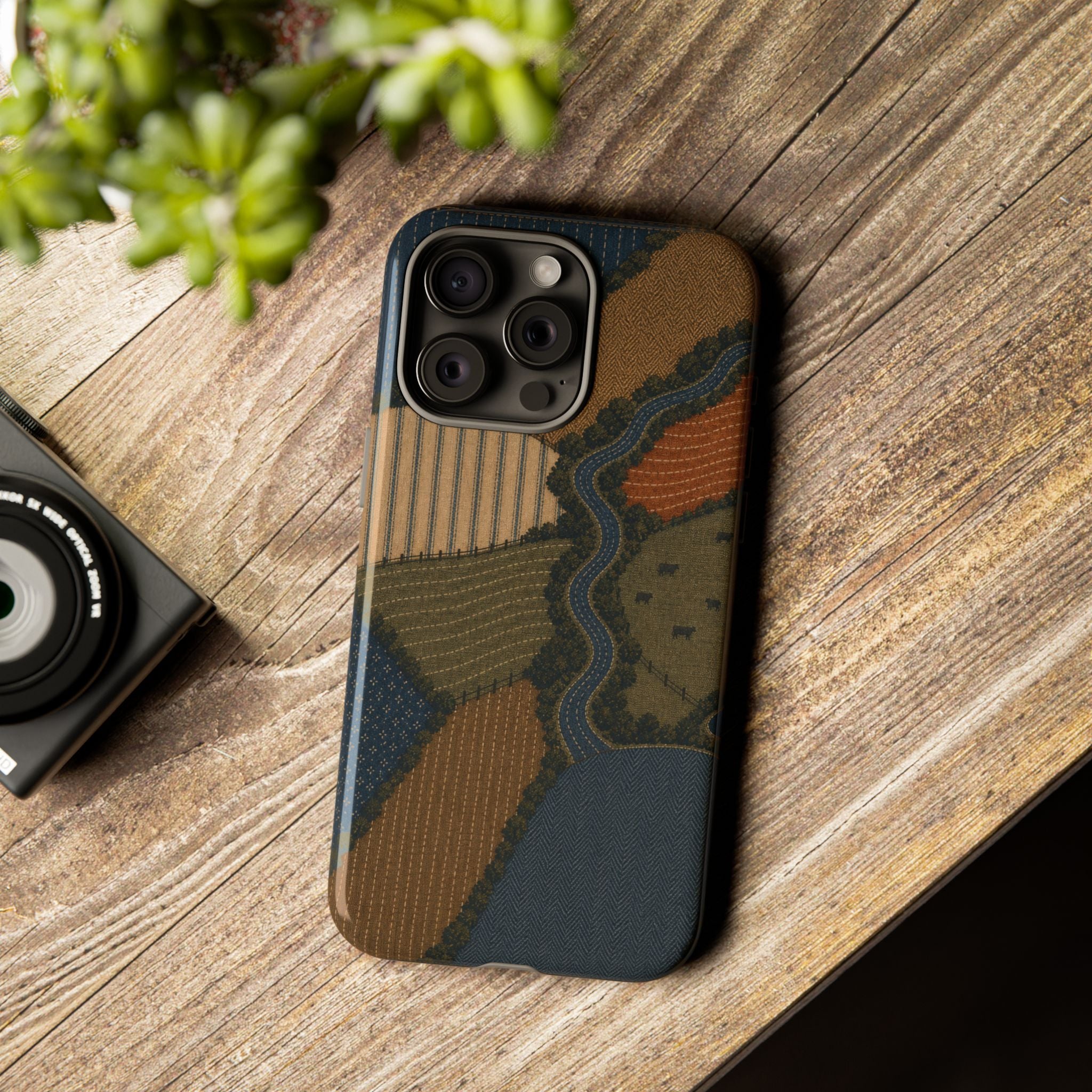 iPhone Case – Harvest From Above Patchwork | Tough Dual-Layer Case, iPhone 11–17