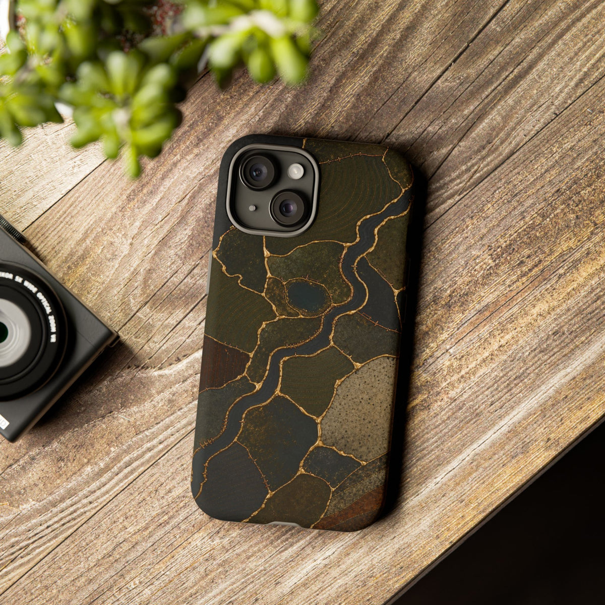 iPhone Case – Mended Ground Kintsugi | Tough Dual-Layer Case, iPhone 11–17