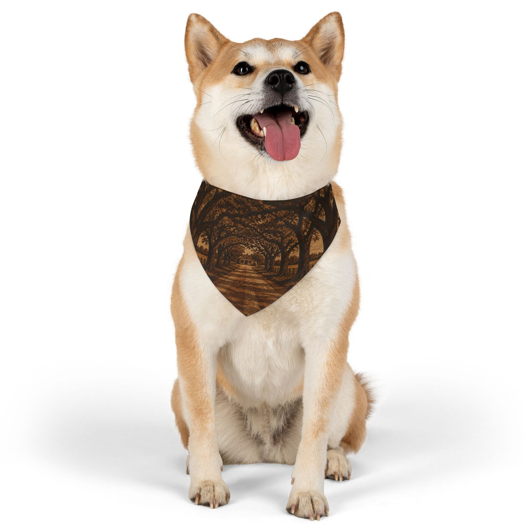 Dog Bandana Collar – Marquetry Live-Oak Lane | Machine-Washable, S–XL