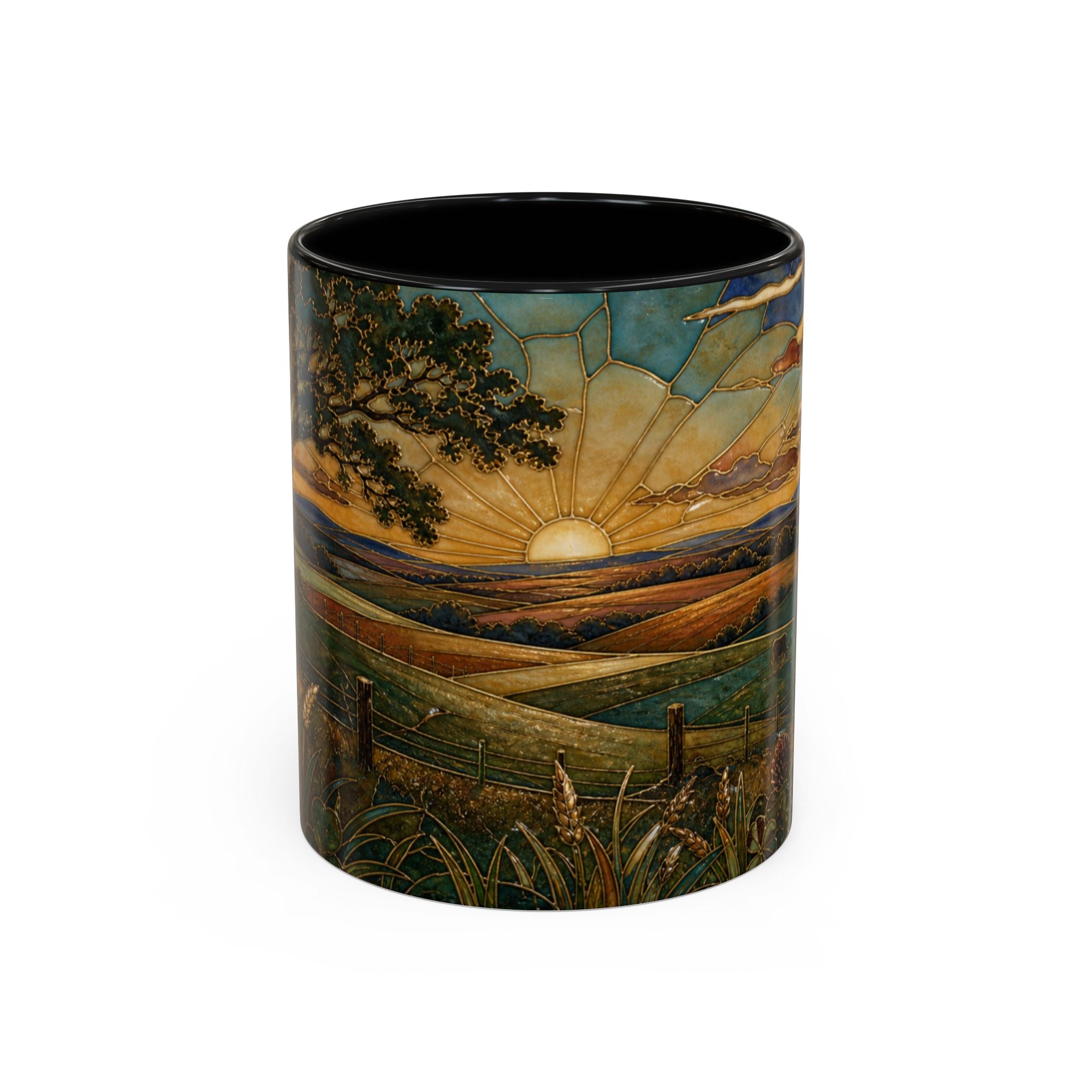 Farmhouse Coffee Mug – First Light Cloisonné | Ceramic Accent Mug, 11oz or 15oz