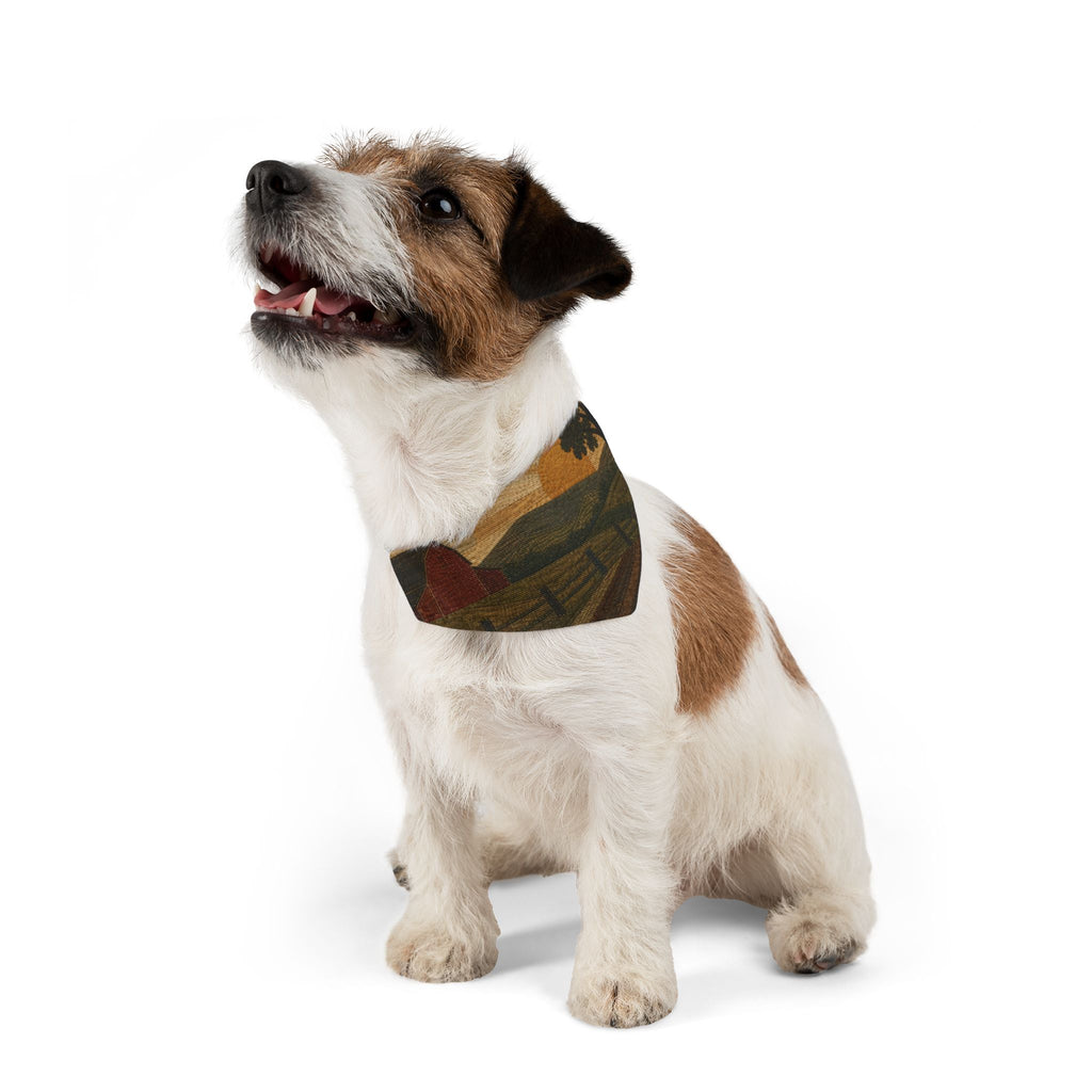 Dog Bandana Collar – Quilted Pasture Sunset | Machine-Washable, S–XL