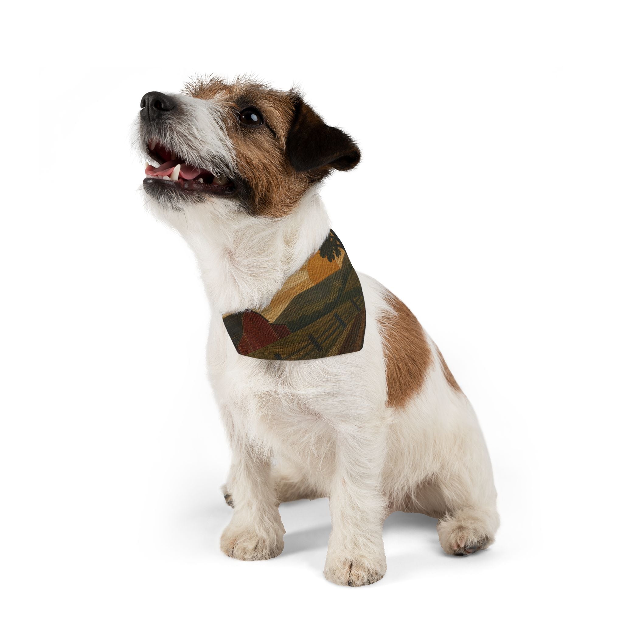 Dog Bandana Collar – Quilted Pasture Sunset | Machine-Washable, S–XL