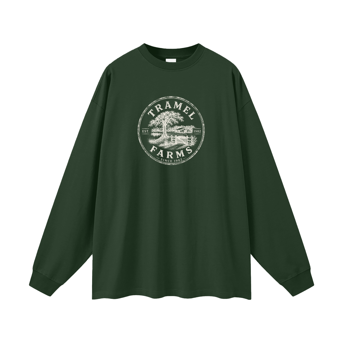 Tramel Farms Badge Long Sleeve — Heavy Cotton