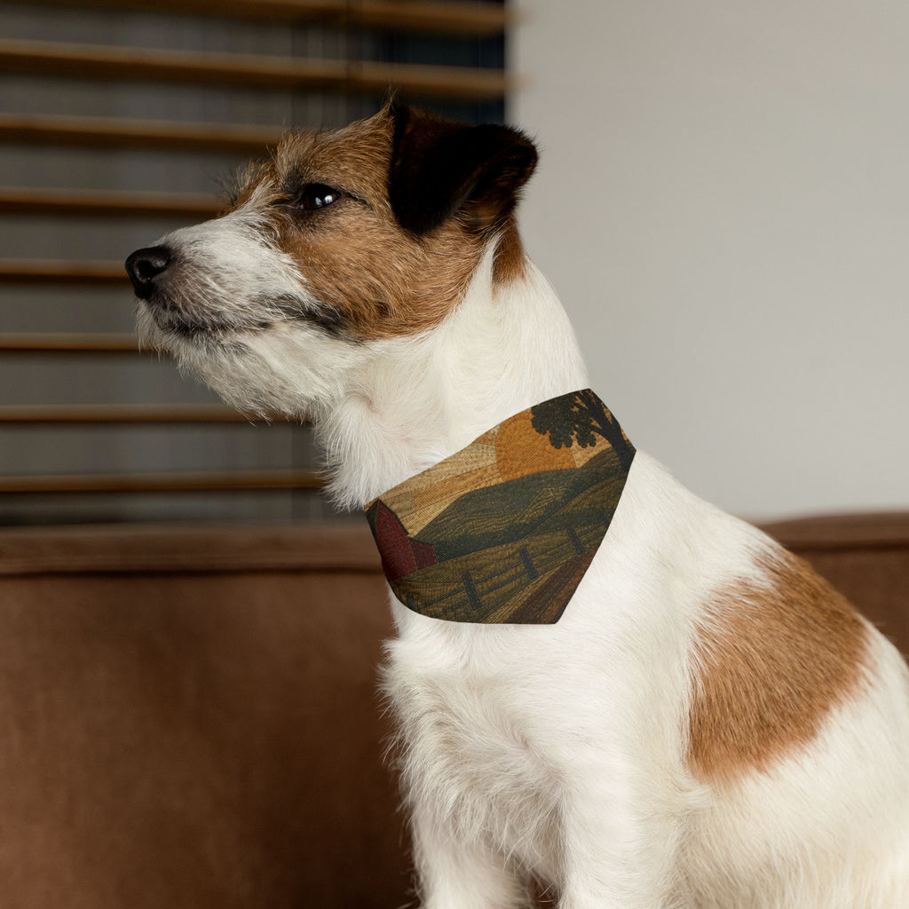 Dog Bandana Collar – Quilted Pasture Sunset | Machine-Washable, S–XL