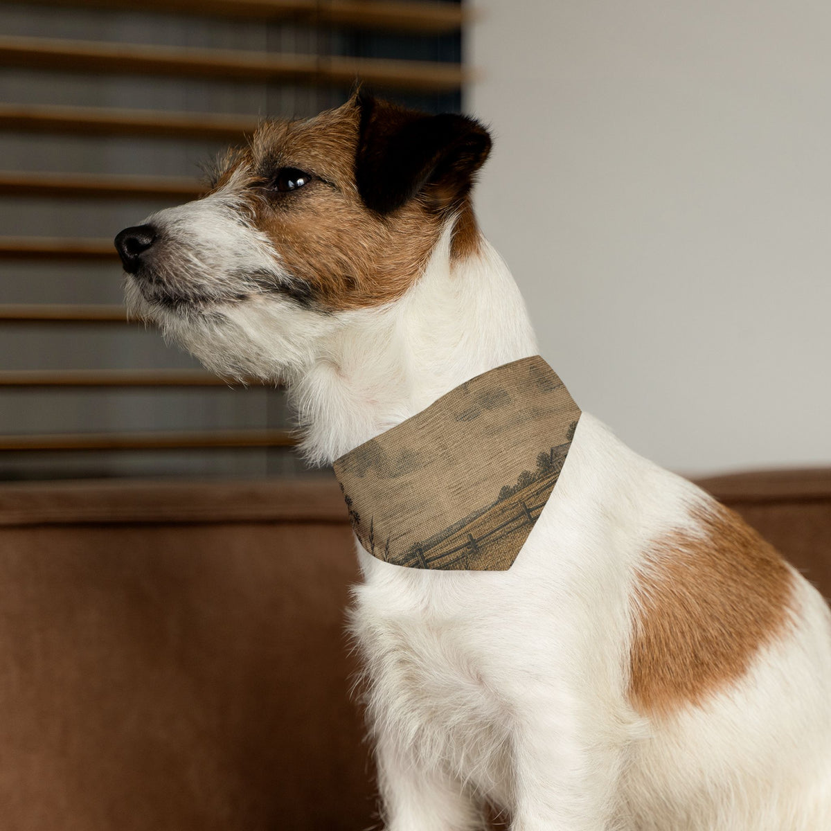 Dog Bandana Collar – Linen Field & Barn | Machine-Washable, S–XL