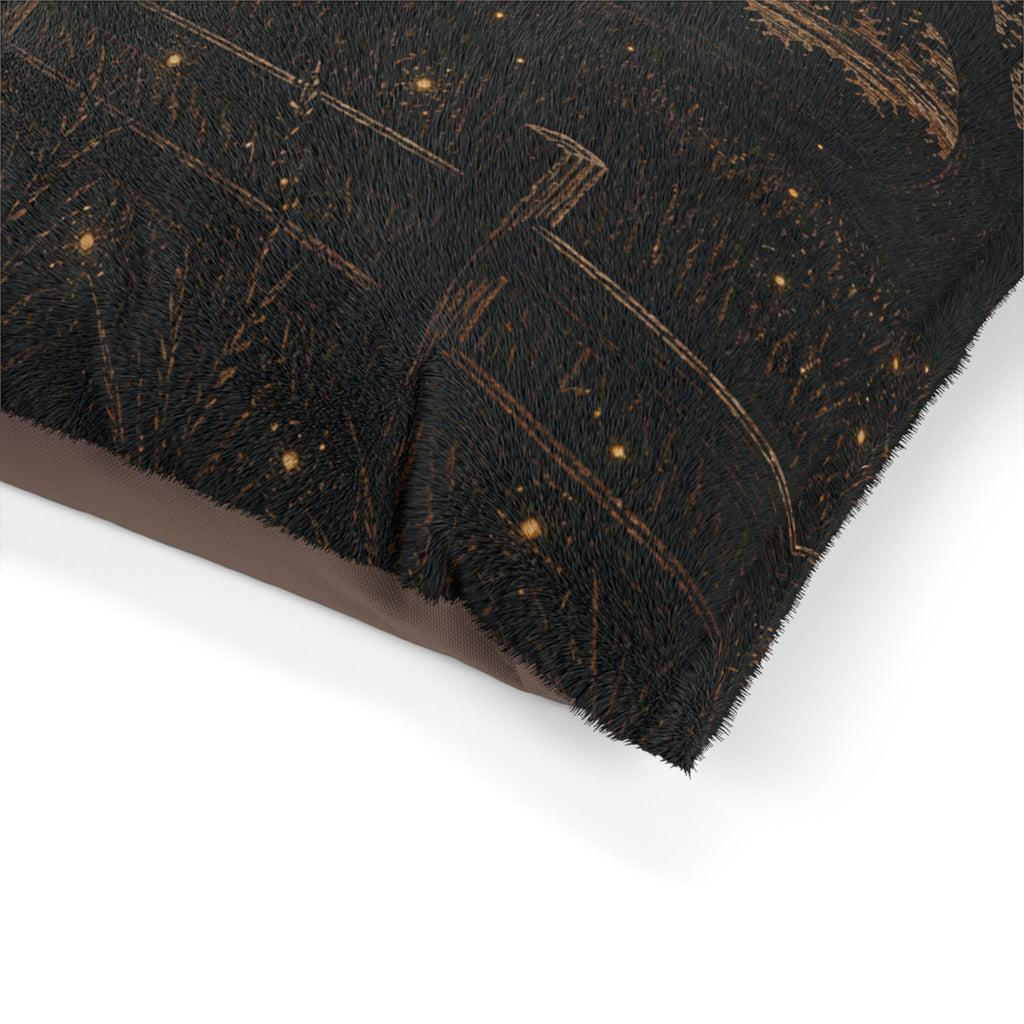 Firefly Washable Dog Bed – Night Linocut Fireflies | Soft Fleece Pet Bed, 3 Sizes