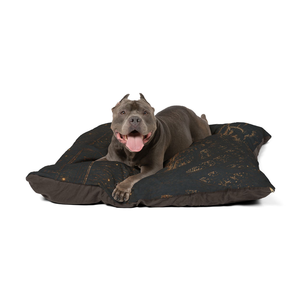 Firefly Washable Dog Bed – Night Linocut Fireflies | Soft Fleece Pet Bed, 3 Sizes