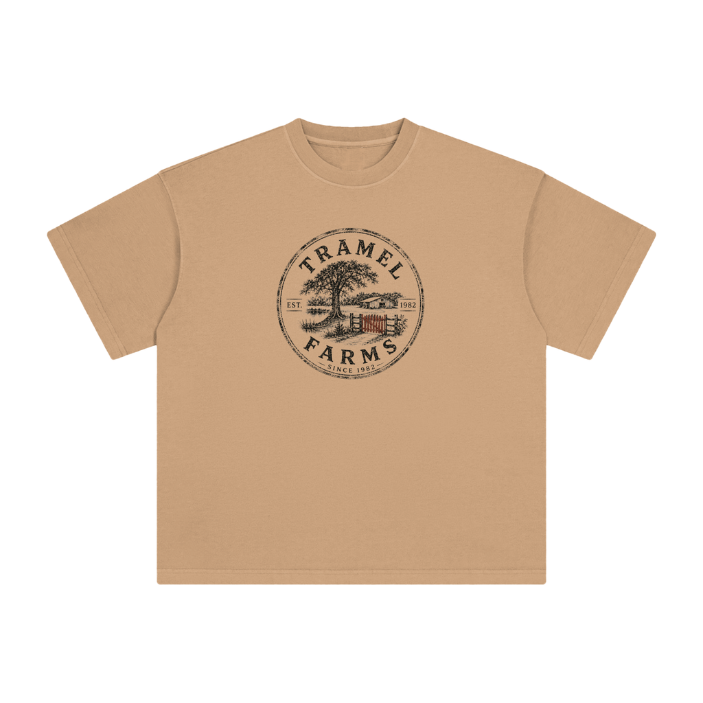 Tramel Farms Badge Tee — Heavyweight Vintage Wash