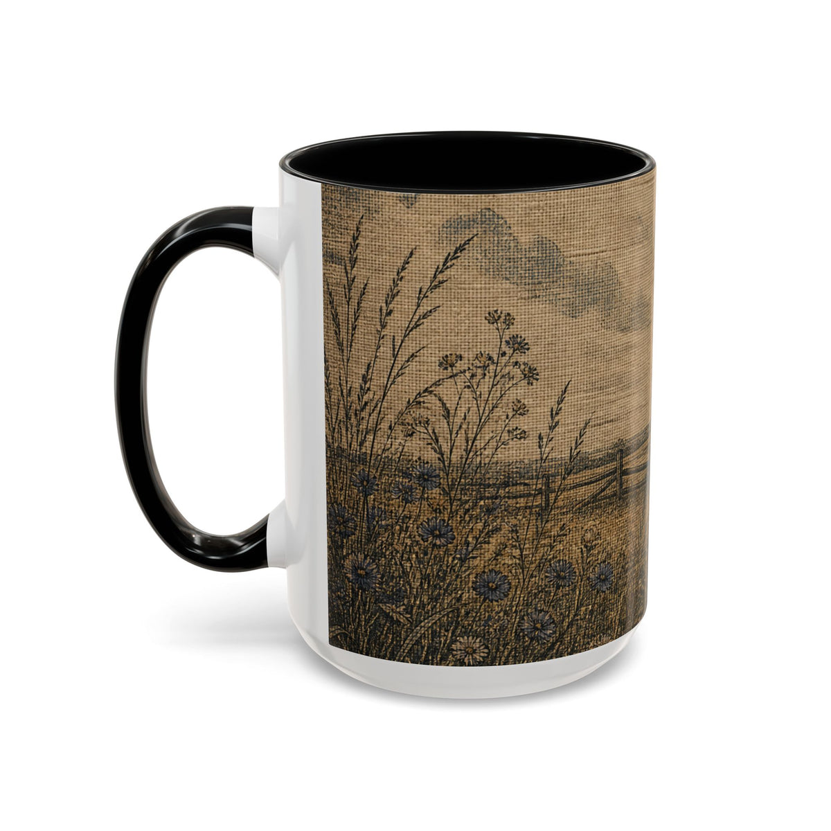 Farmhouse Coffee Mug – Linen Field & Barn | Ceramic Accent Mug, 11oz or 15oz