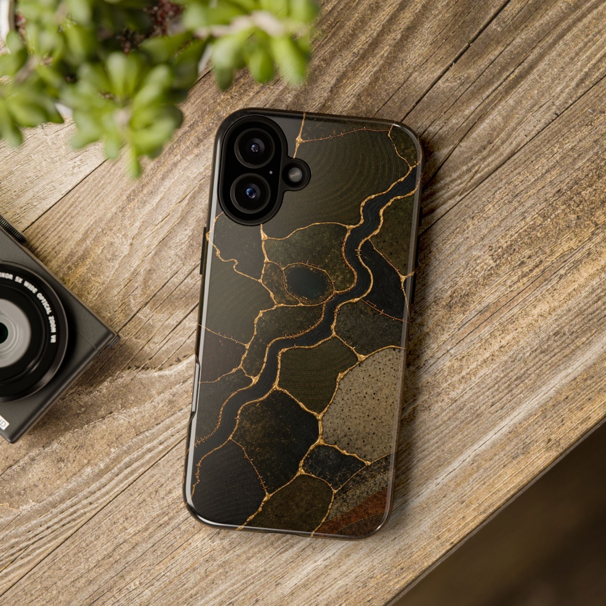 iPhone Case – Mended Ground Kintsugi | Tough Dual-Layer Case, iPhone 11–17