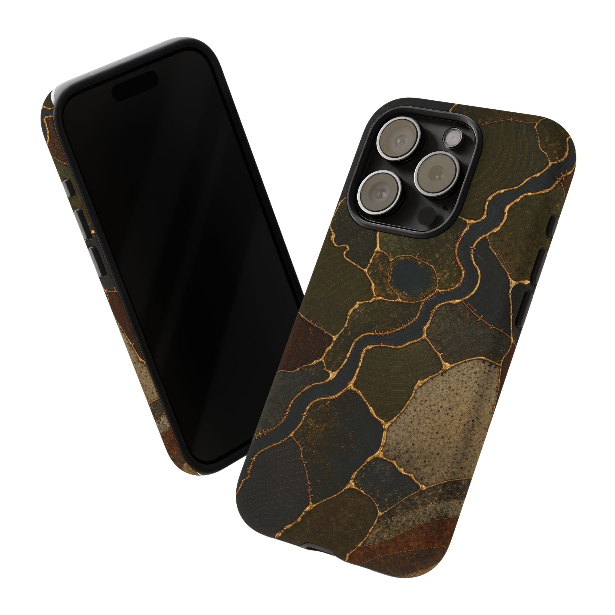 iPhone Case – Mended Ground Kintsugi | Tough Dual-Layer Case, iPhone 11–17