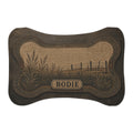 Personalized Dog Feeding Mat – Field & Fence | Custom Name, Non-Slip Bone Shape
