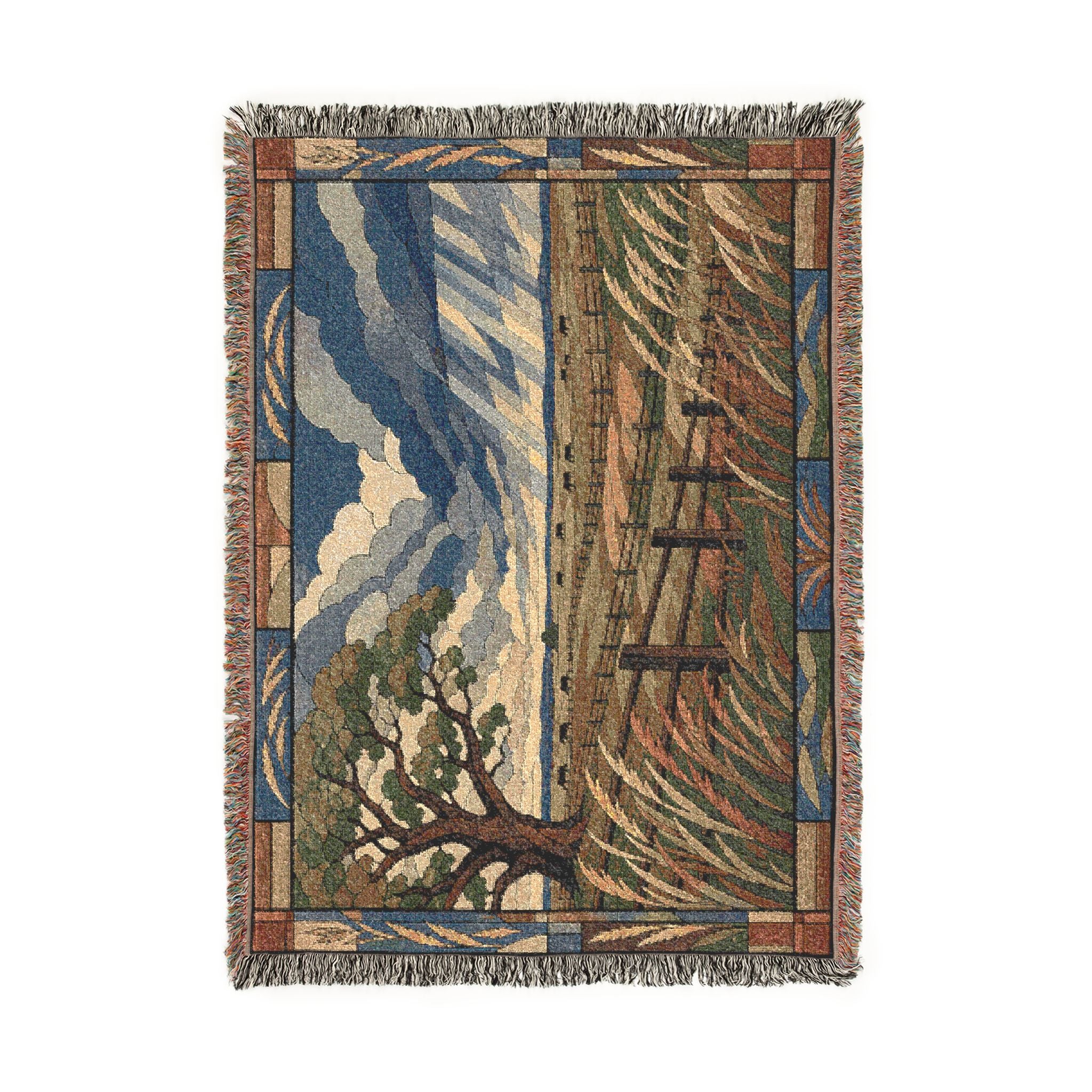 Woven Blanket – Pasture Before the Storm | Cotton Wall Tapestry Throw, 52x37