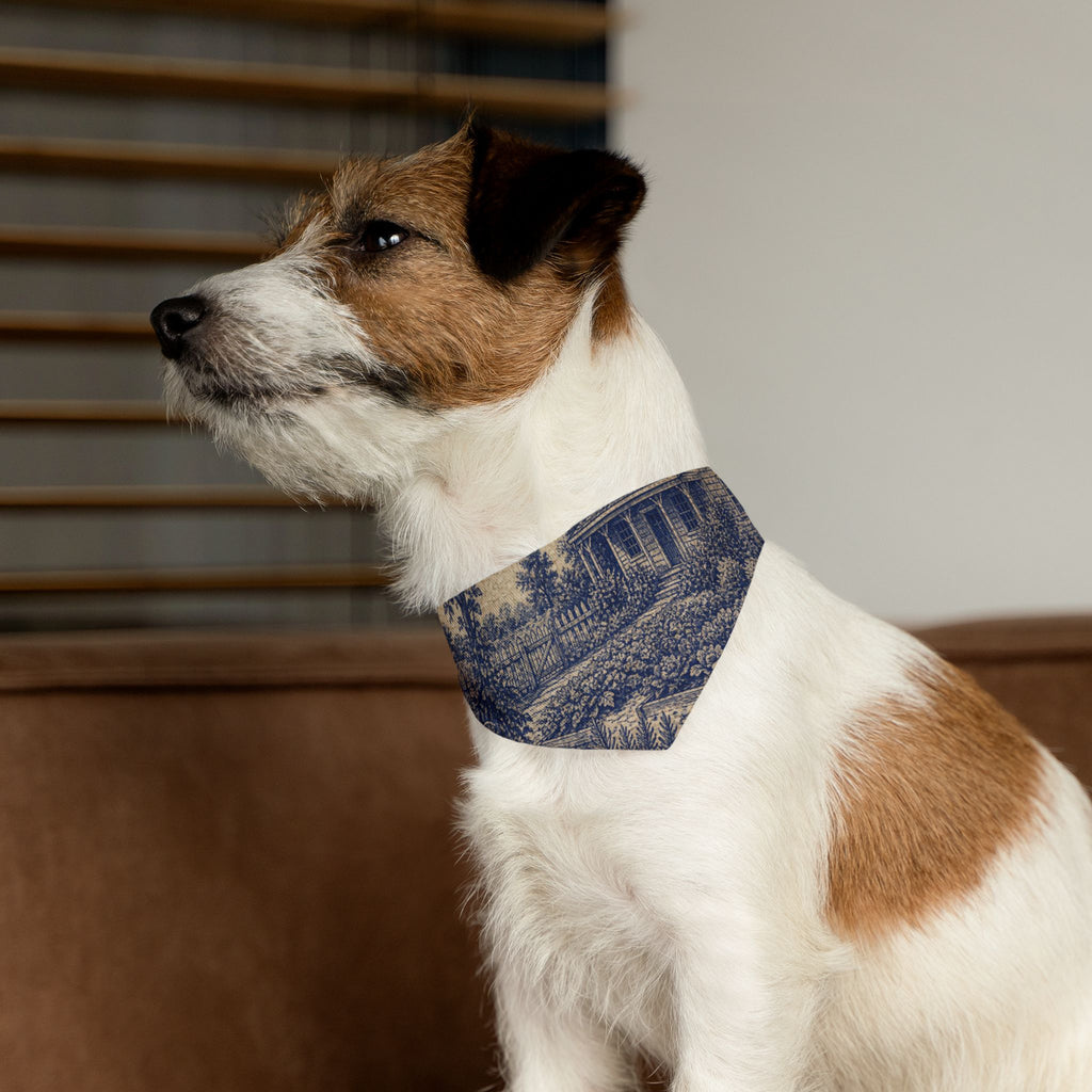 Dog Bandana Collar – Transferware Kitchen Garden | Machine-Washable, S–XL