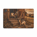 Goat iPad Case – Pygmy Goats - Marquetry Barn Steps | Vegan Leather Folio with Card Pockets, All iPad Models