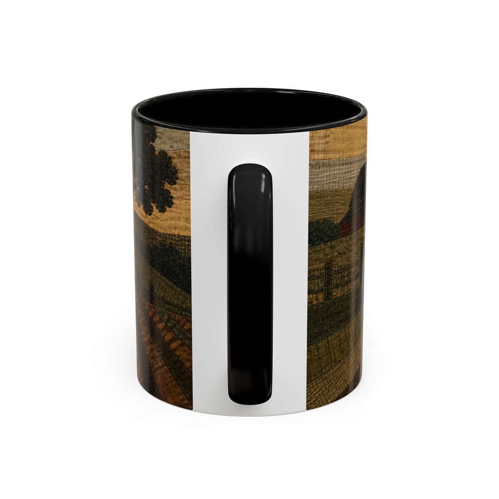 Farmhouse Coffee Mug – Quilted Pasture Sunset | Ceramic Accent Mug, 11oz or 15oz