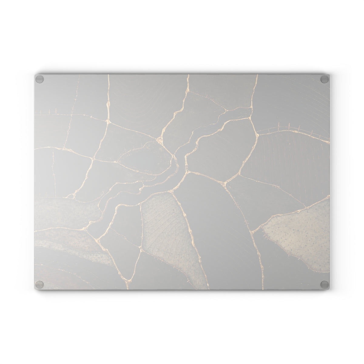 Glass Cutting Board – Mended Ground Kintsugi | Tempered Glass Charcuterie & Serving Board